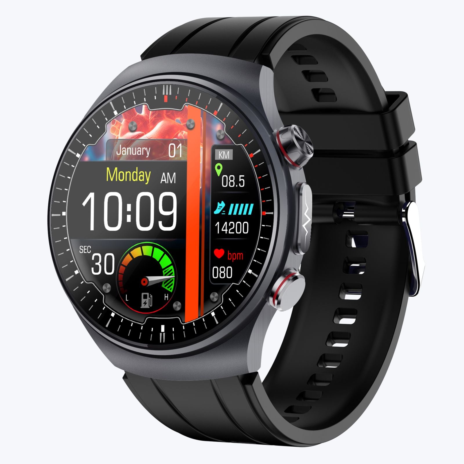 SANOTRAK Agent - Smartwatch Masurare Glicemie fără înțepătură, EKG și